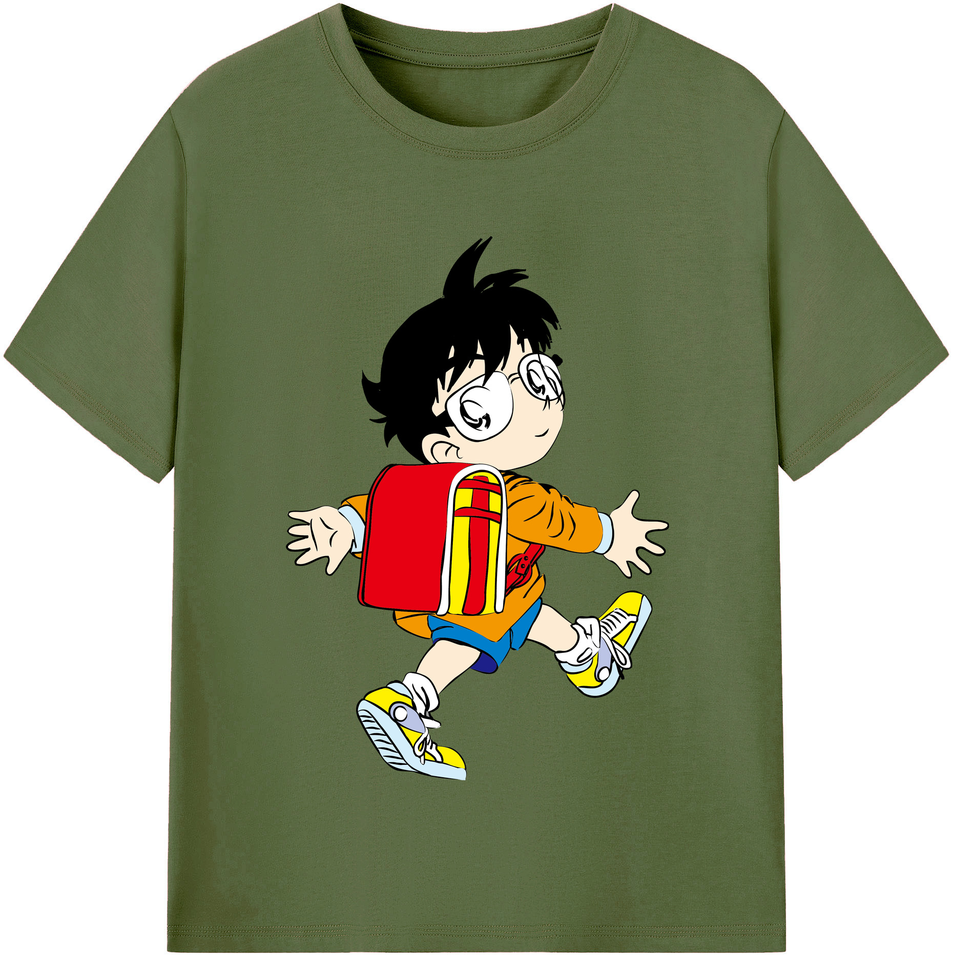 （画像用） 名探偵コナン 江戸川 コナン Detective Conan Conan Edogawa 綿100％半袖Tシャツ（フロントプリント）
